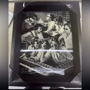 John Lennon "Watching the Wheel" 3D B&W Shadow Box 9" X 11"